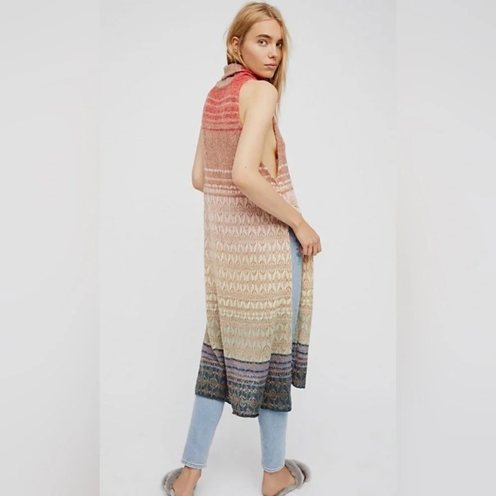 Free People Rainbow Ombre Knit Tunic Sweater